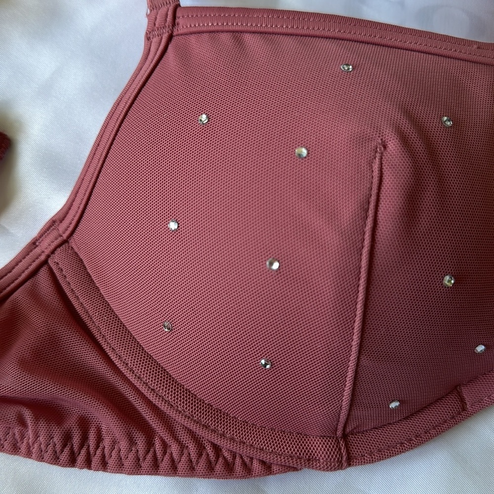 Victoria’s Secret PINK Bandeau Bra size small Mauve color with rhineston… - Picture 2 of 3